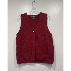 Vintage Nina Patrick Lambswool Angora Blend Sweater Vest Women’s Size Medium Red